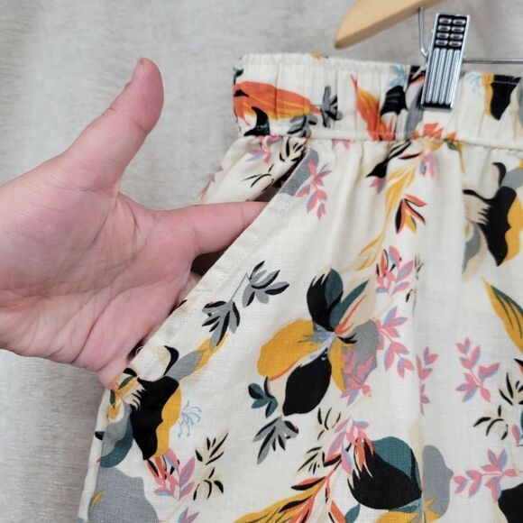 Rachel Zoe 100% Linen Shorts Womens Plus Size 3X  Multicolor Floral Tropical - Picture 2 of 9